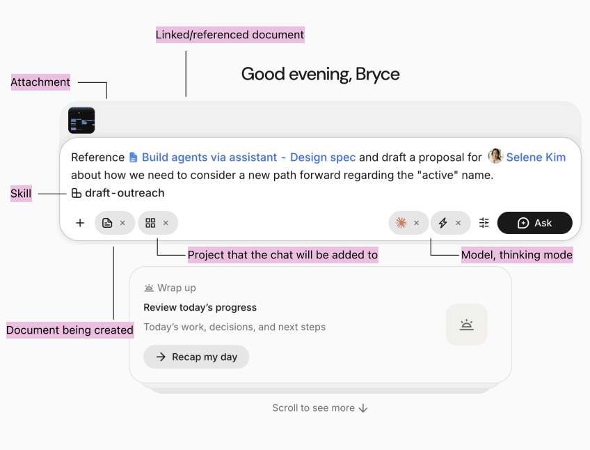 Annotated breakdown of Glean's composer in its current state